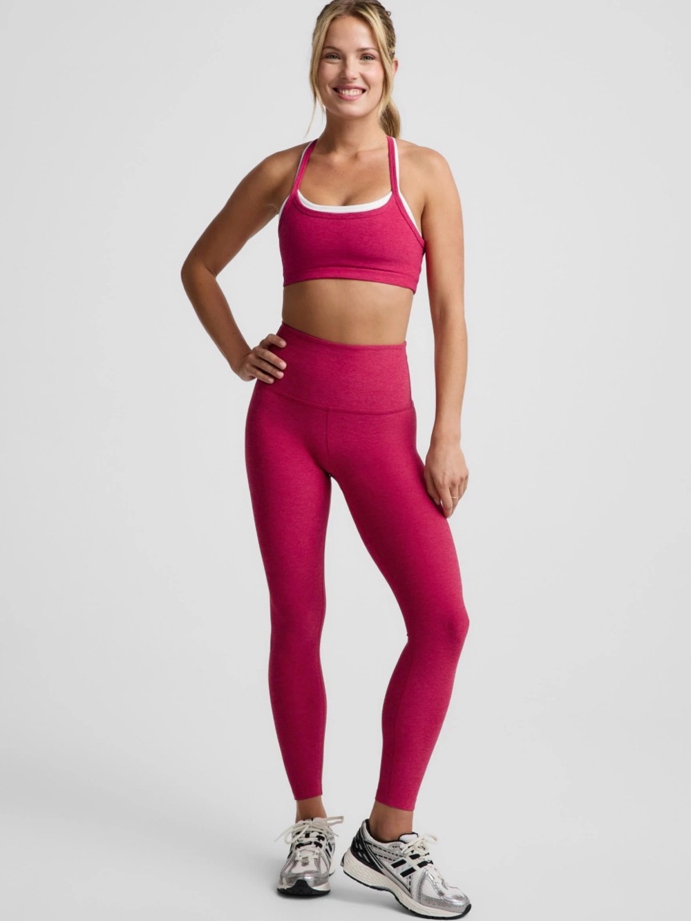 EUC Beyond Yoga SpaceDye Vitalize Full Length Fuchsia Leggings Small